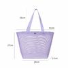 Simple Mesh Beach Bag Reusable Large Capacity Mesh Storage Bag Breathable Tote Bag Travel Grocery Swimming Organizer