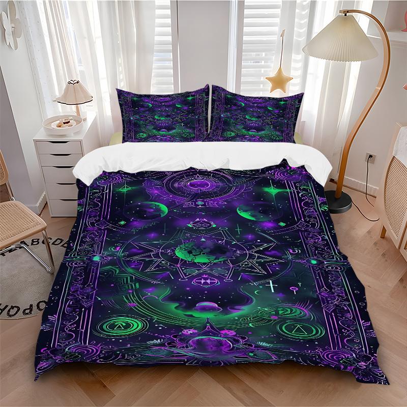 

3pcs Cosmic Mandala Bedding Set, Includes 1 Comforter + 2 Pillowcases, Without Pillow Inserts, Soft Comfortable, Lightweight Breathable053 135x200cm
