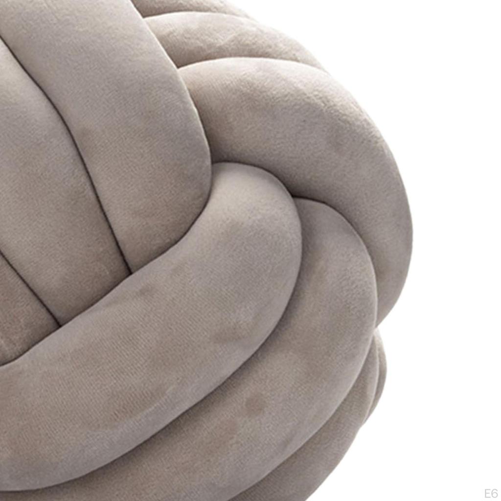 Soft Knot Ball Pillow 22cm Hand Woven Plush Toy for Sofa Car Home Decoration Pink