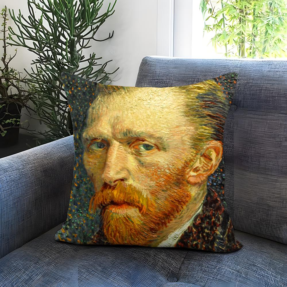 Popular Vincent Van Goghs Cushion Cover Comfortable Reversible Pillow Cover Ideal For Car Sofa Bedroom & Beyond