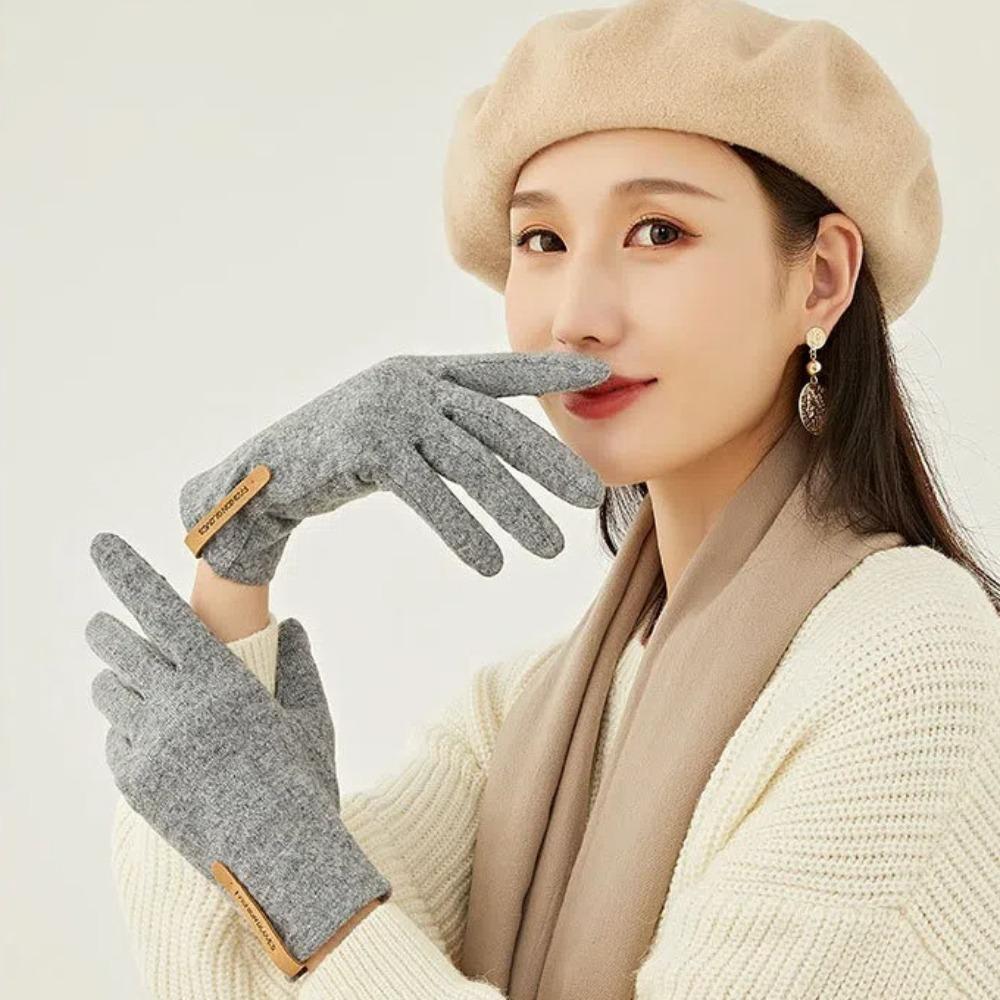 Keep Warm Winter Gloves Windproof Women's Gloves Fashion Cashmere Gloves  Drive