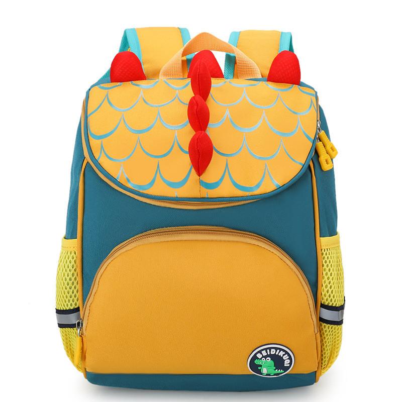 

Childrens Cute Animal Print School Bag With Durable Nylon For Daycare And Outings YellowDino