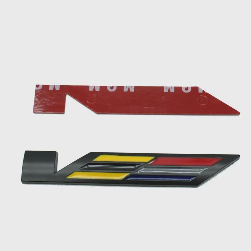 Metal Car Fender Side Sticker Grille for V Logo Deville BLS SRX XT5 STS XTS ATS CT5 CT6 CTS