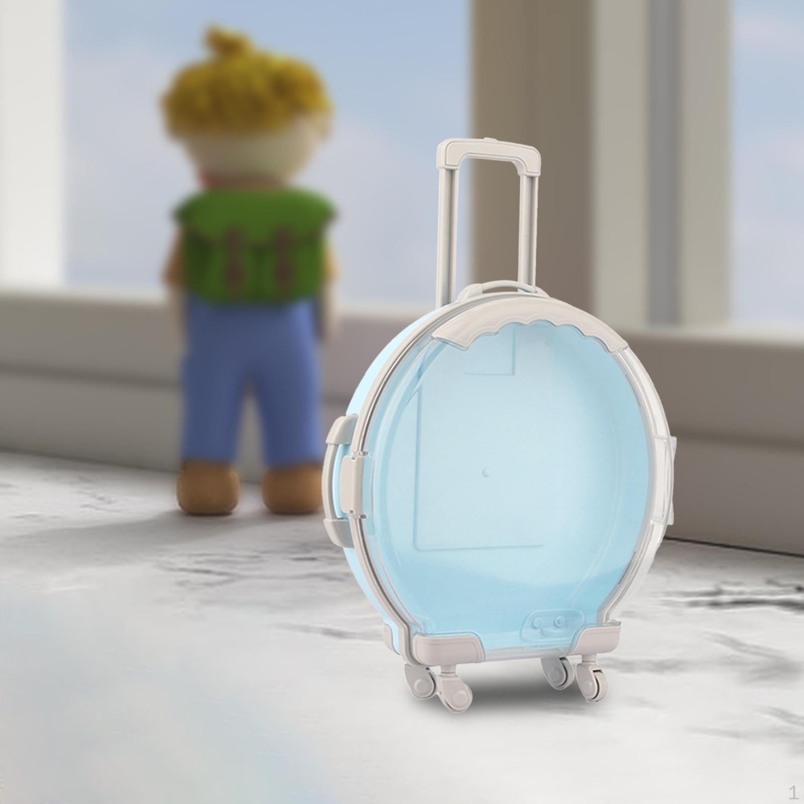 

Очаровательный дорожный чемодан для кукол 18 - миниатюрный чемодан с открывающейся конструкцией Blue