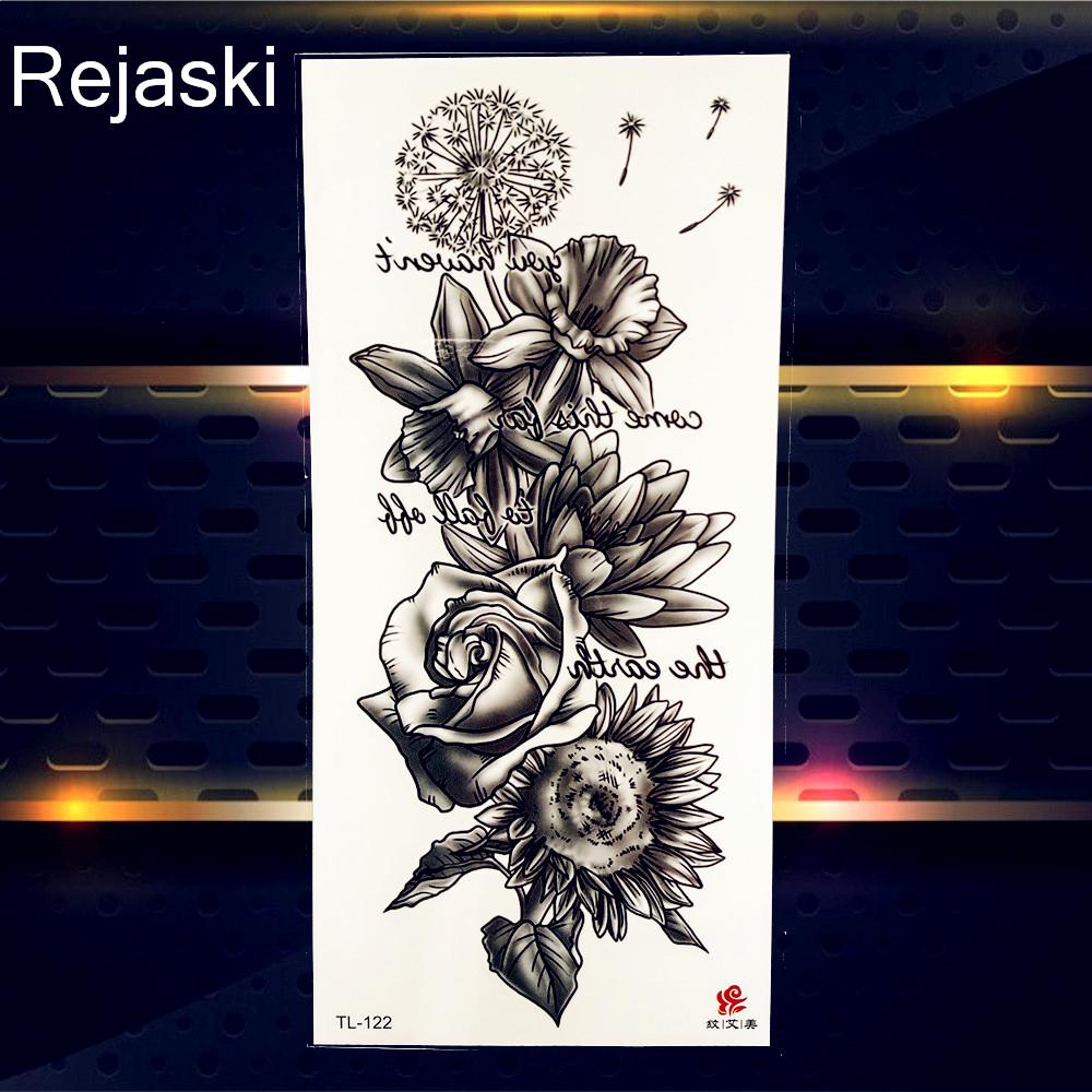 1 peça adesivo temporário de flor colorida tatuagem falsa à prova d'água para mulheres sexy beleza tatoos decalque