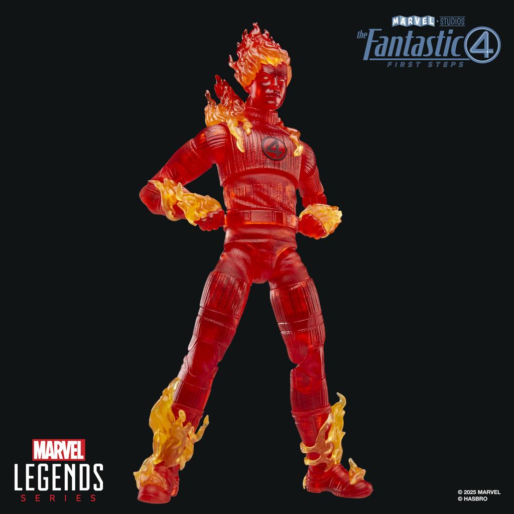 Hasbro Marvel Legends Series Human Torch from "Fantastic Four: The First Step" Johnny Storm 15cm Collectible Action Figure Toy G0803 Authentic