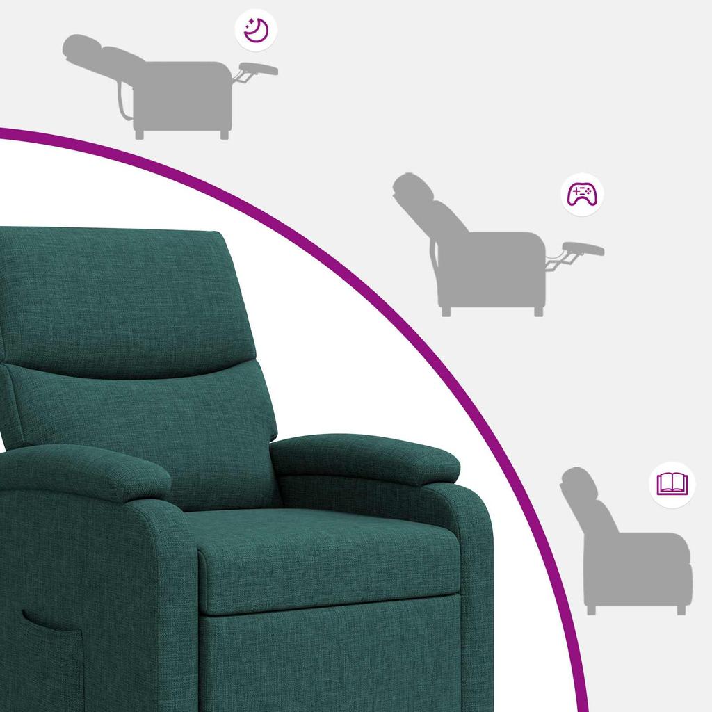 Massage Relax Chair Dark Green Fabric