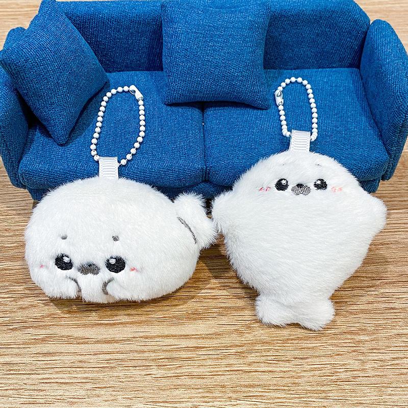 1/2 Pcs Cute Baby Seal Doll Plush Toy Pendant Cartoon Plush Keychain Ocean Toy Souvenir Seal Pendant Gift Doll Bag Pendant Gift