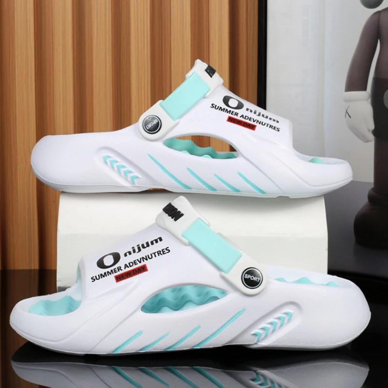 New Slippers for Men, Summer Thick Soled Comfortable Sandals, Outdoor Beach Anti Slip Casual Shoes, Plus Size Sports Sandals