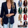 Women's Vintage Casual Solid Color Print Autumn Winter Long Sleeve POLO Neck Jackets & Coats Elegant
