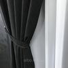 Černé konfekční mikrovelurové závěsy s prýmkem, moderní hladké závěsy do obývacího pokoje, dětského pokoje, ložnice