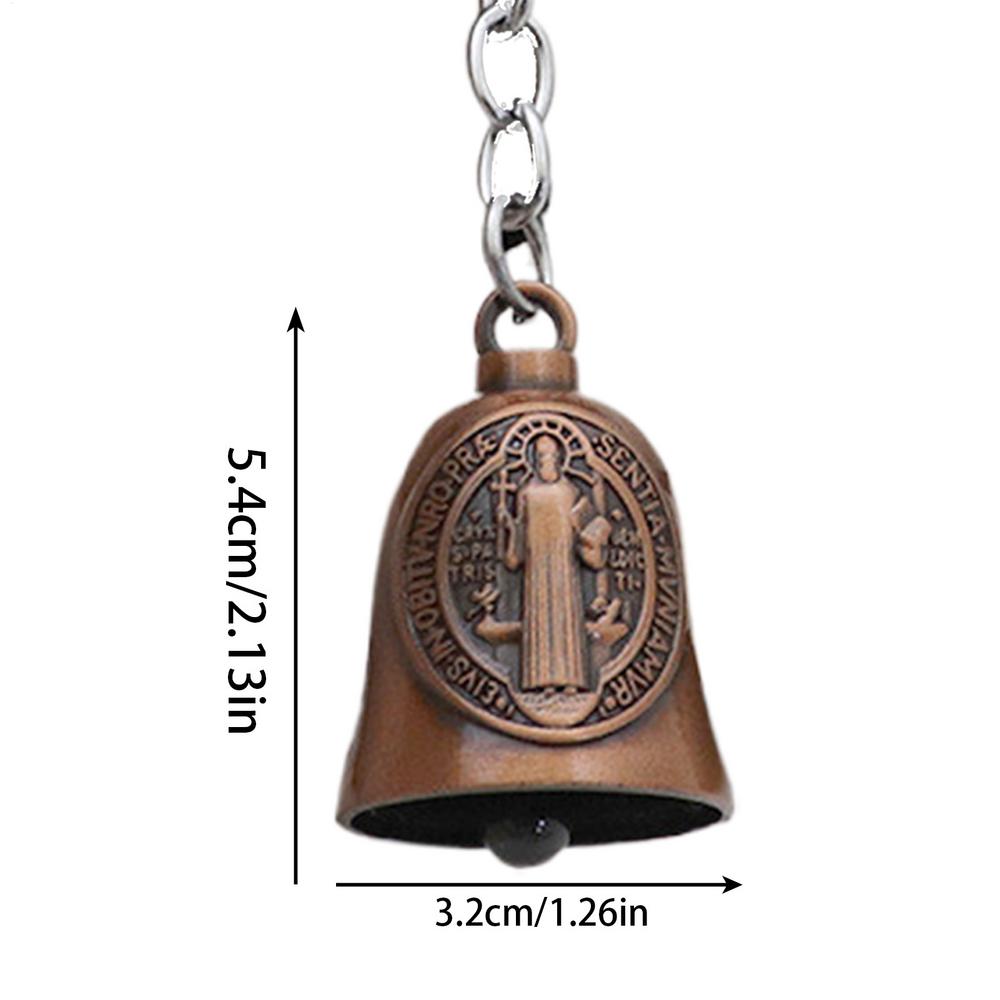 

1PCS Motorcycle Bell Good Luck Jesus Bell Creative Motorcycle Bell Accessories For Good Luck Retro Riding Luck Key Chain Bell