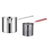 Portable Oil Fryer Deep Pot with Removable Frying Basket, Durable Stainless Steel Compact Filter Kitchen Saving Pot, No Spill for French Fries