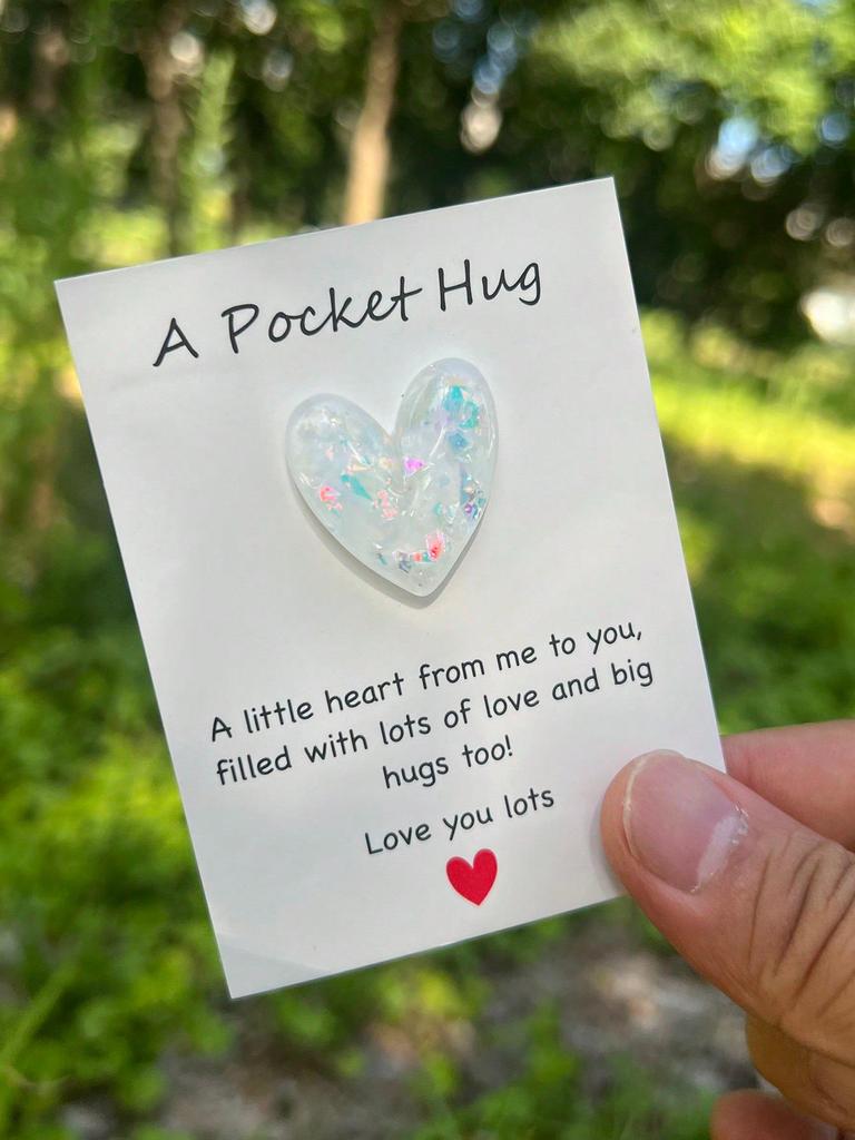 DIY Heart-shaped Pocket Hug Card – Mini Resin Gift with Punny Message