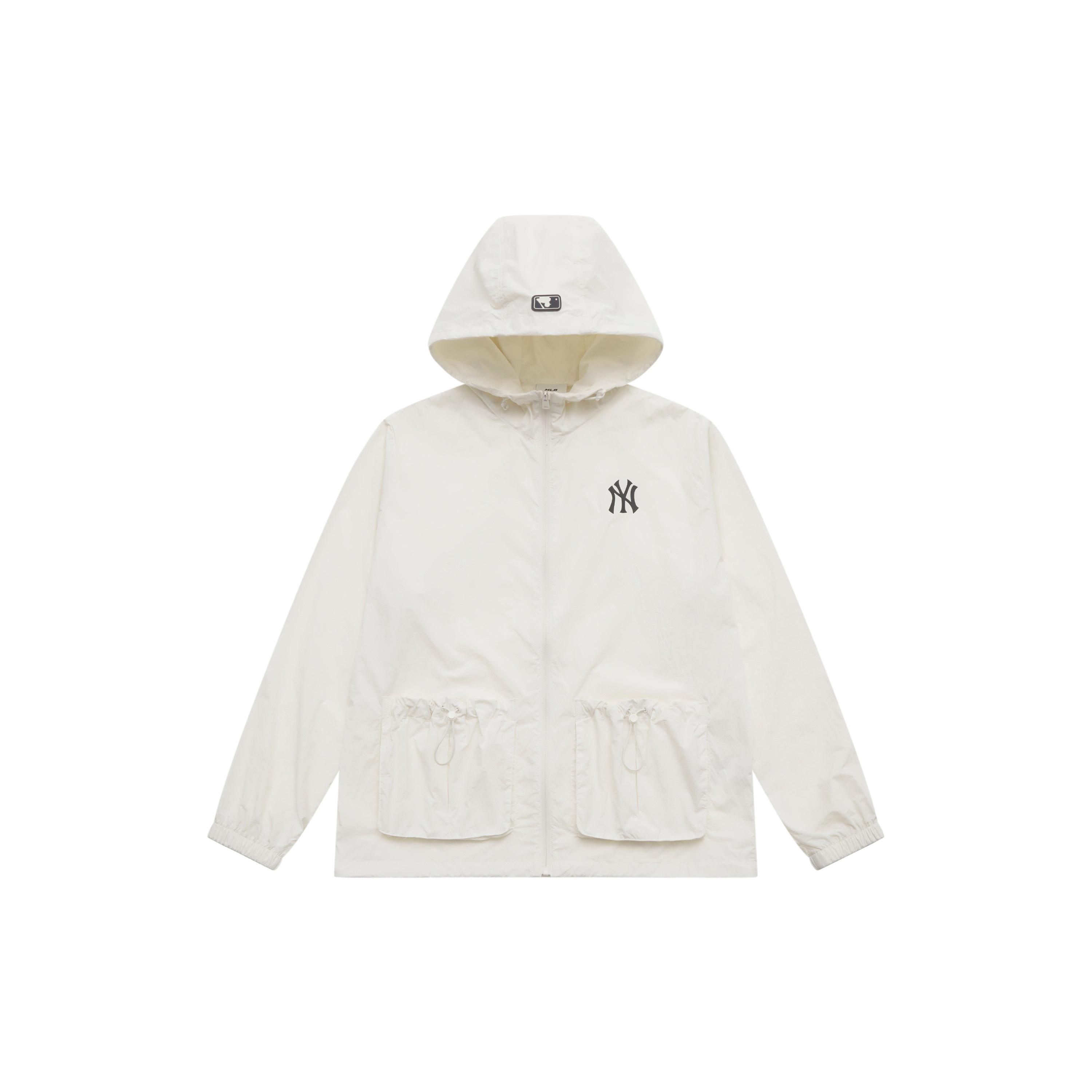MLB New York Yankees Basic Collection SS25 Windproof Jacket Unisex Ivory 3AWJB0453-50IVS M