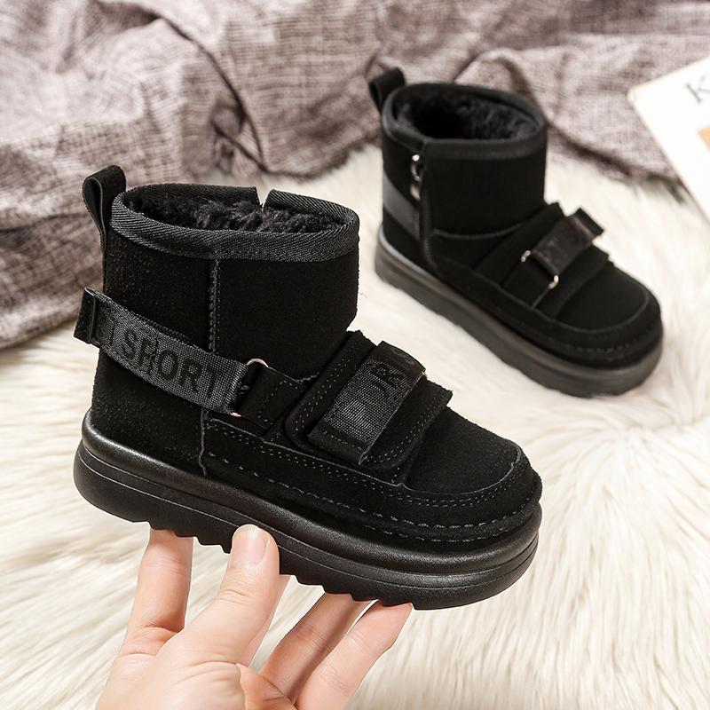 Children's snow boots, winter styles for boys and girls, big cotton shoes with plush winter shoes, baby snow cotton
