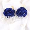 WANLIAN Blue Bridesmaid Wrist Corsage Wedding Flowers Prom Rose Corsage and Boutonniere Set for Wedding Party Prom Wedding Ceremony Anniversary Set