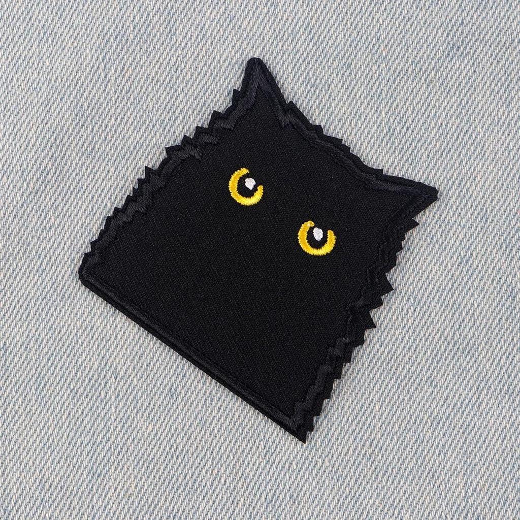 1Pcs Black Cat Embroidered Patches Applique Clothing Patch Decoration