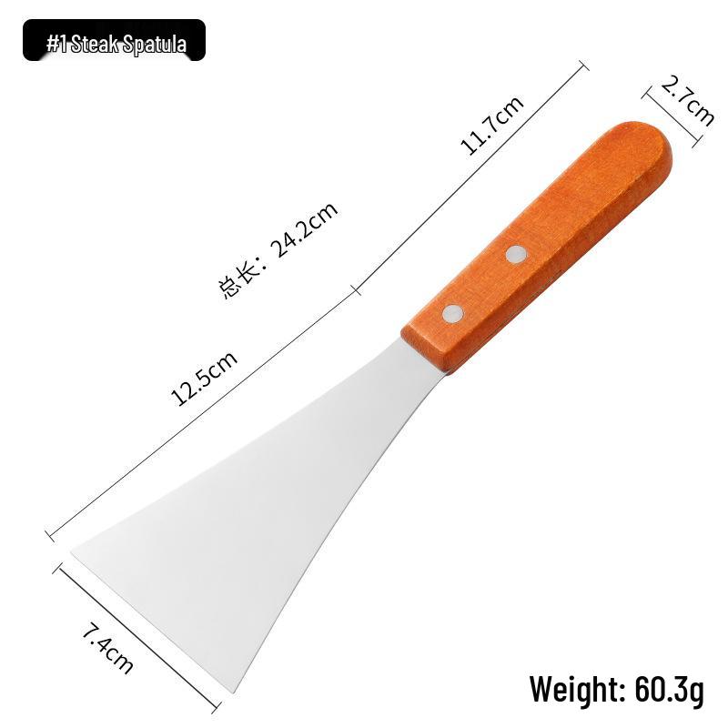 Stainless Steel Spatula Set: Kitchen, Hamburger, Frying, Teppanyaki, and Barbecue Tools