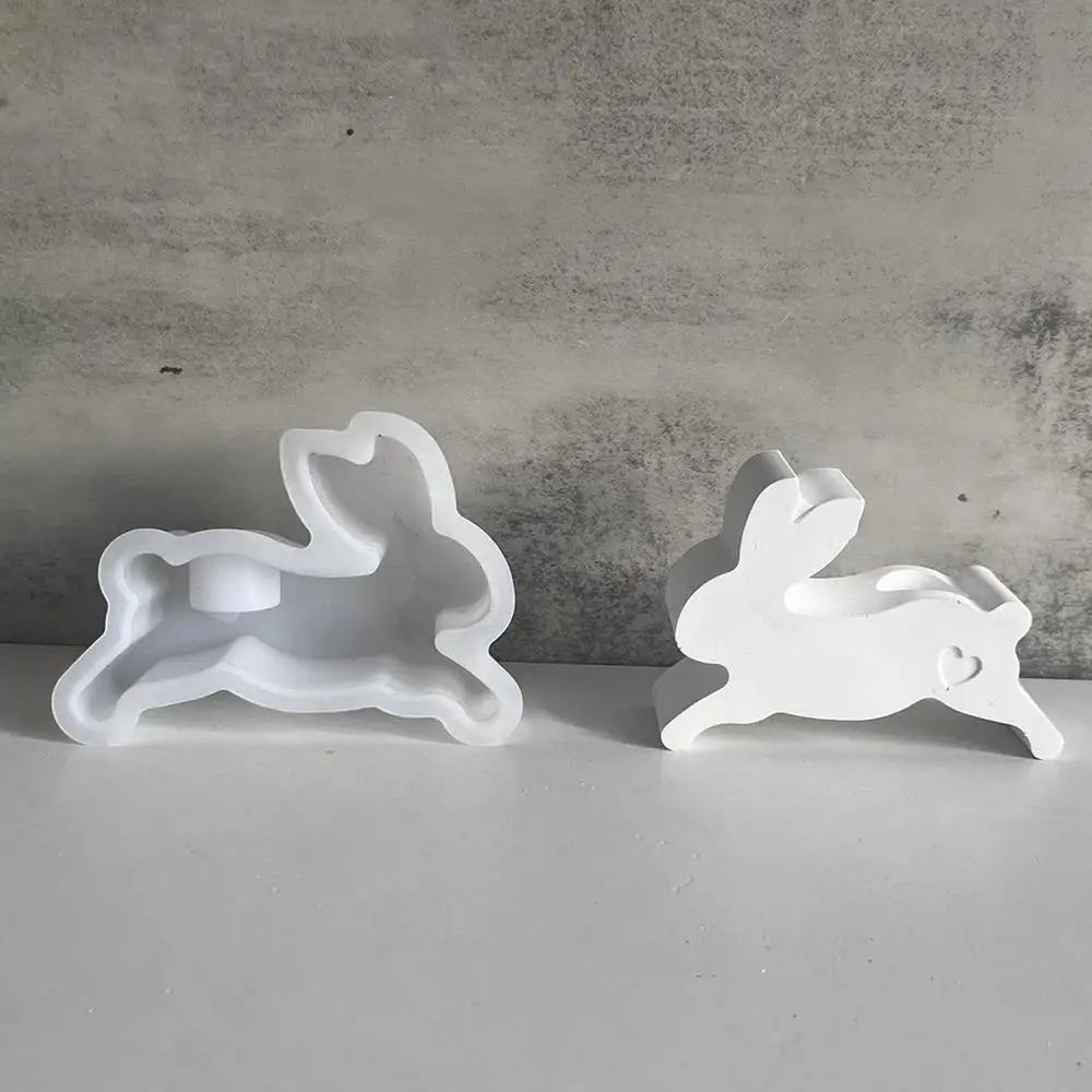 Cute Easter Bunny Silicone Mold Handmade Bunny Tealight Molds  Home Table Decoration