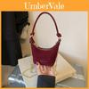 Children Retro Frosted Velvet Bucket Bag With Solid Color Design For Daily Use