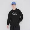 Li Ning Casual Sports Fleece Loose Crew Neck Logo Sweatshirt Men sweatshirt Black AWDUH43-1