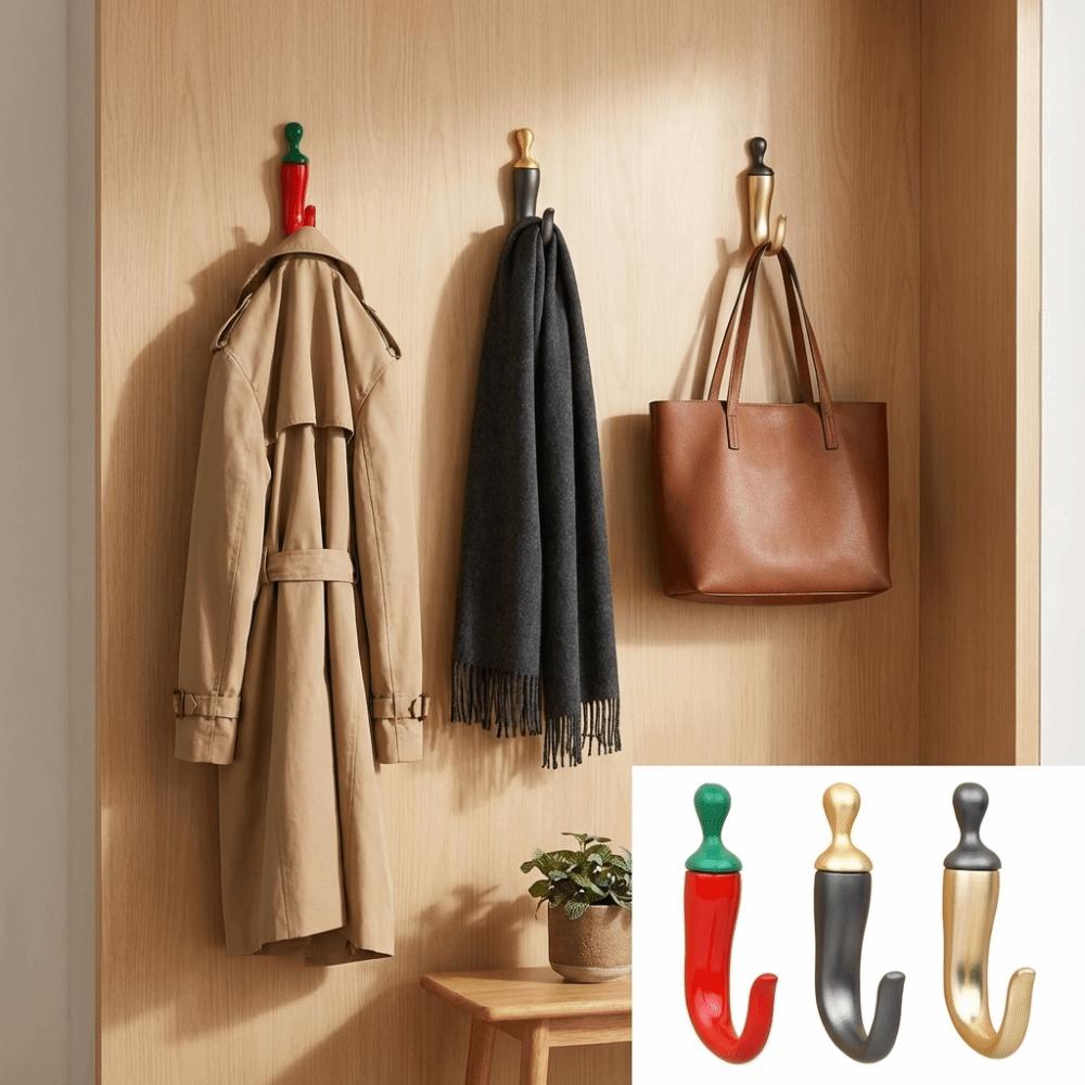 Zinc Zinc Zinc Alloy Wall Hanging Hooks Waterproof Decorative Hooks Chili Clothes Hook Home Storage