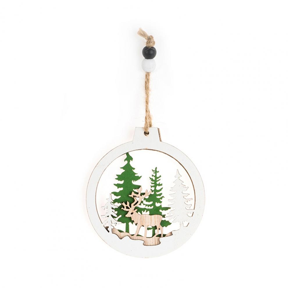 Christmas Wooden Pendants Vintage Hollow Ornament Christmas Tree Reindeer Ornament Hanging Gift Christmas suministros navideños