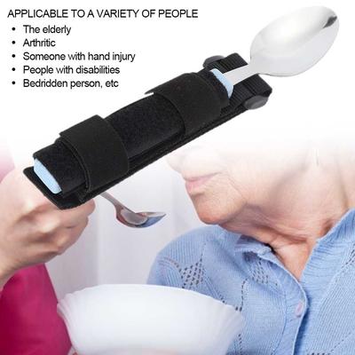 Elderly Care Spoon Arthritis Disabled Patient Dining Scoop Utensil with Auxiliary Strap