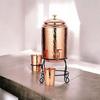 Copper Water Dispenser Set, 5 Litres, with Stand, 2 Glasses and ABS Tap, HaMmered Design (HaMmered Natura)