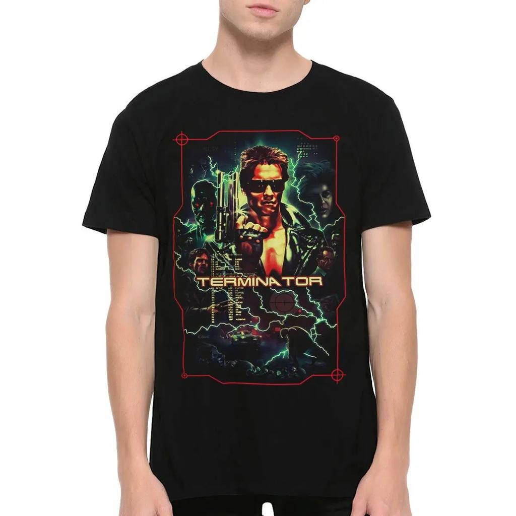 Vintage Classic Movie Graphic Short Sleeve The Terminator 1984 Art TShirt TShirt Summer Casual Crew Neck Cotton Tee Unisex