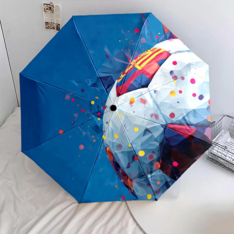 1 PC Automatic Folding Umbrella - Football Pattern, Portable & Foldable Design with 8 Ribs, Christmas Birthday Gifts