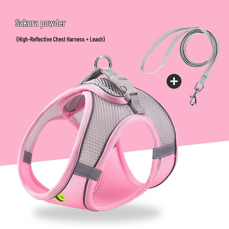 Reflective Breathable Anti-Escape Cat Harness & Leash Set for Small Pets