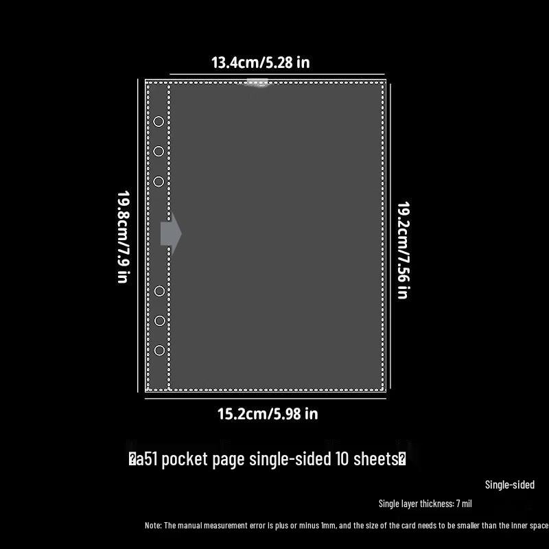 Transparent PVC A5 Planner Cover with Refillable Binder & Zipper Bag