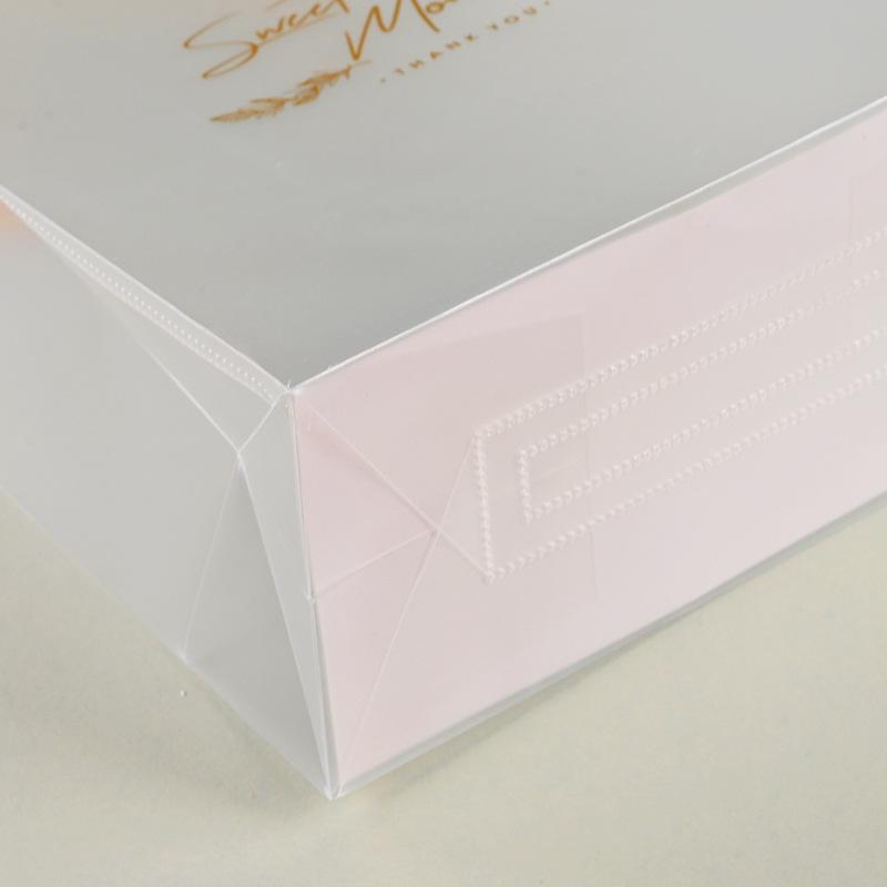 Sofort lieferbar durchscheinende mattierte quadratische Tragetasche - PP PVC Ins Stil & Anpassbar für Geschenke/Hochzeitsgeschenke