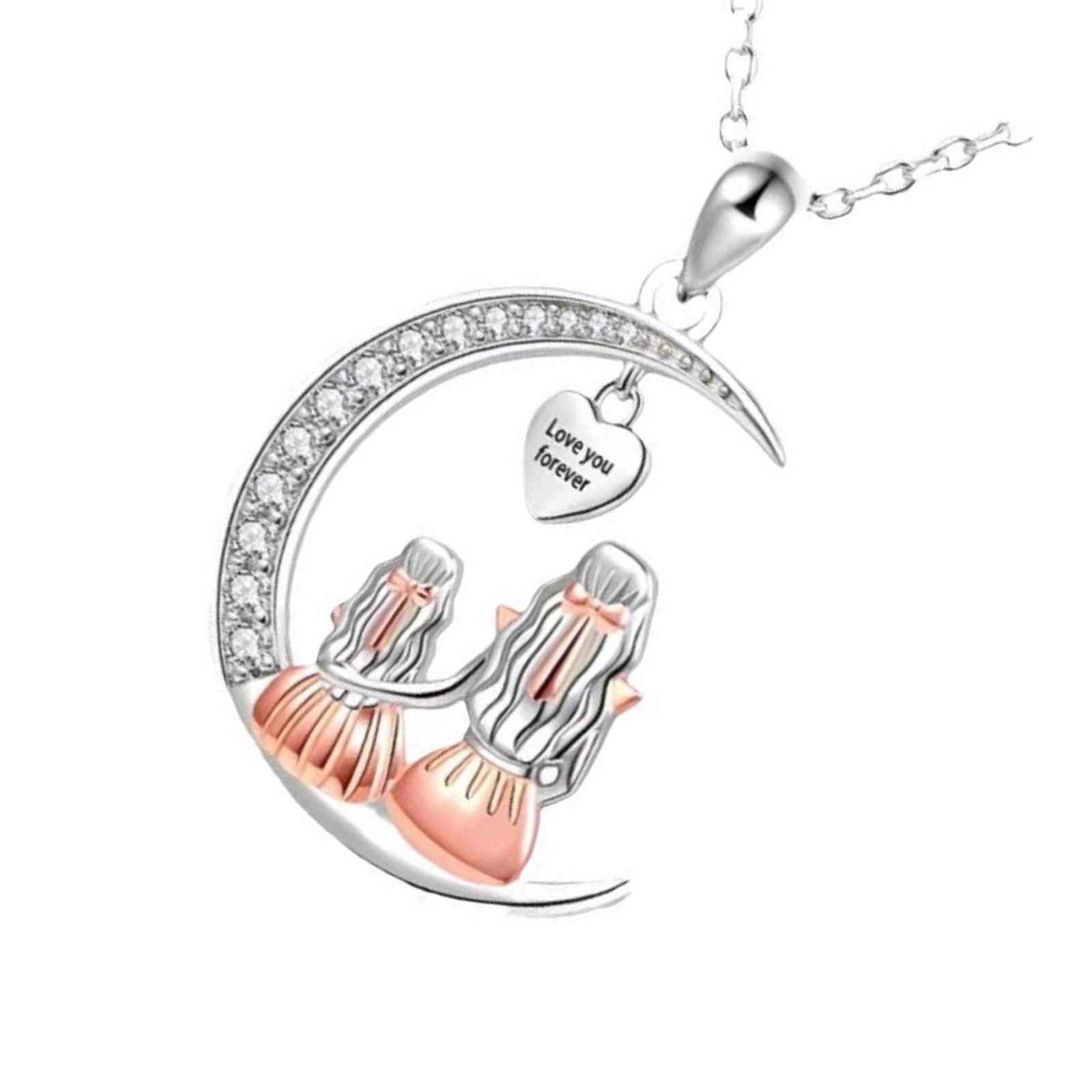 

Personalized Family Unity Necklace Trees Of Life Charm With Crescents Moon Design Allergy Proof Zinc Alloy Jewelry For Women