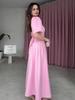 2025 Summer Elegant Sweet Temperament Short Sleeve Long Dress for Women
