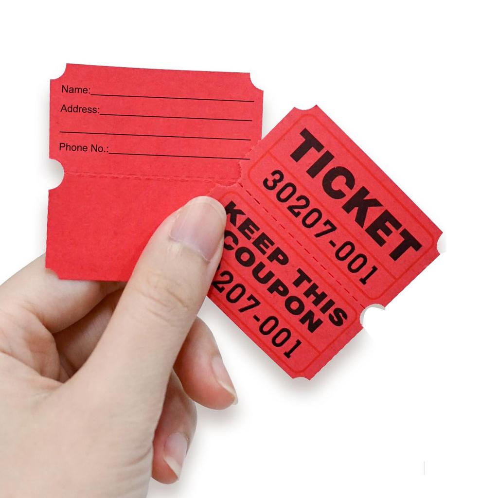 1000 sztuk Kolorowe Zrywalne Losy Loterii Podwójne Rolki Bilet Wstępu Bilet do Gry Na Wydarzenia Karnawały Wstęp Nagroda Klasowa