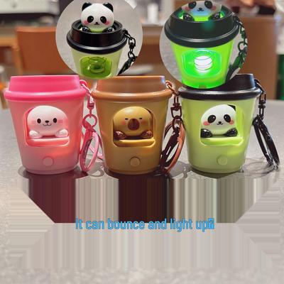 Creative Cartoon Luminous Pet Keychain – Cute Milk Tea & Coffee Cup Pendant.