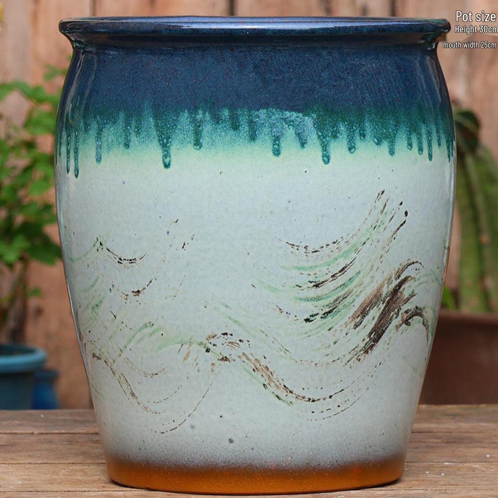 Extra Large Ceramic Pottery Flower Pot for Indoor Green Plants, Coarse Pot Ideal for Monstera and Other Large Plants