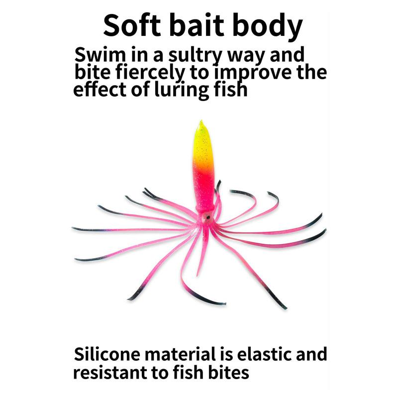 28cm32g Leuchtender Tintenfisch Angelköder Lebensechter Tintenfischrock Angelköder Angelausrüstung für Salzwasser
