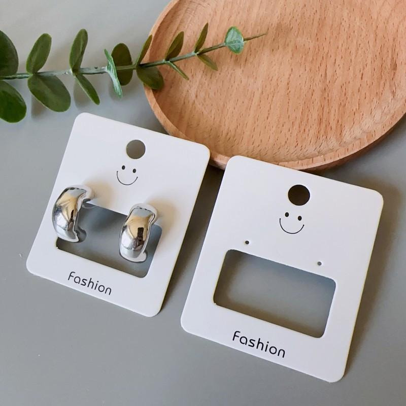 100pcs Earrings Display Cards, Matte Finish, Advanced Hook Design, Paper Material, Jewelry Showcase Card Set