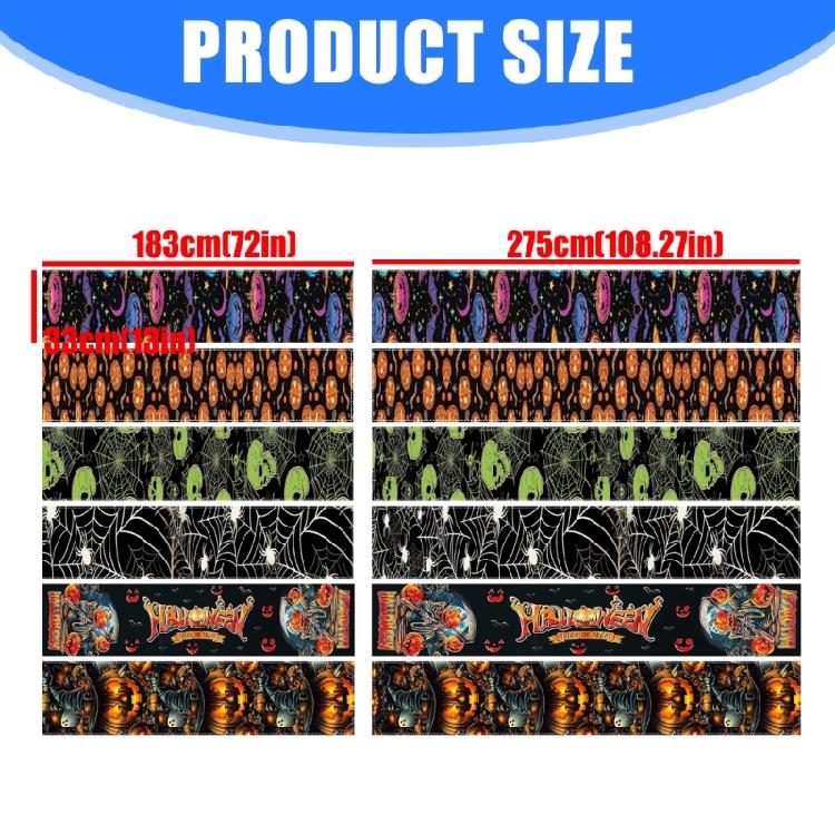 Classical Halloween Party Table Cover With Pumpkin Spiderweb Skull Pattern Washable Linen Fabric Table Runner Decoration