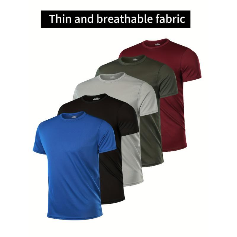 

Мужская быстросохнущая футболка из ледяного шелка и сетки - Летняя, свободного кроя, дышащая, однотонная, с рукавом до локтя, спортивный топ S