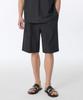Seersucker One-Pleat Wide Banding Shorts [Gray]