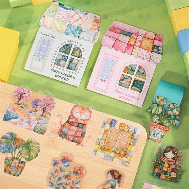 10PCS Scrapbooking Decorative Sticker Scene Sticker Water Resistant PET Sticker for Laptop Journal Phone Case Album