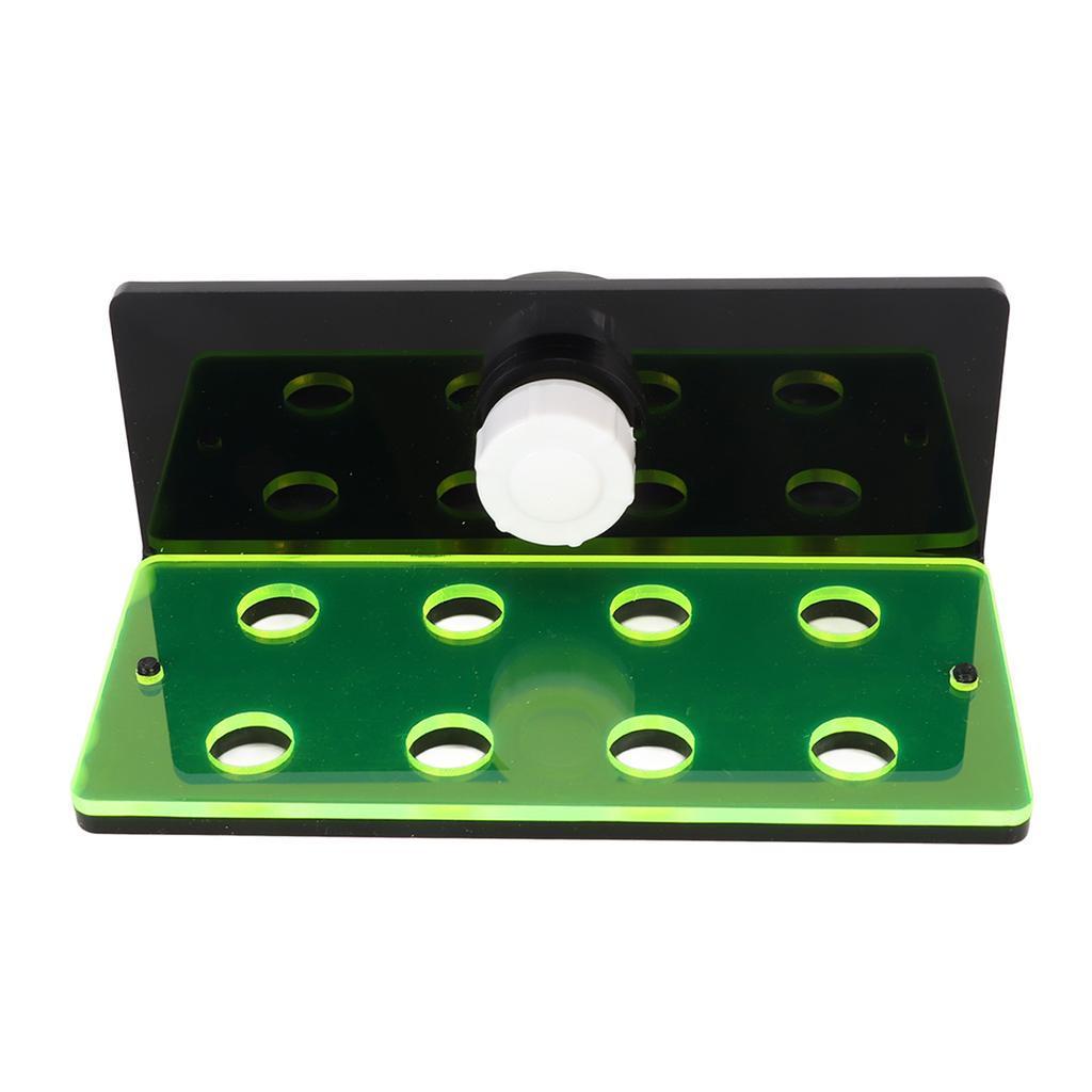 Fluorescent Green Coral Frag Holder 8 Holes Double Layers Acrylic Aquarium Coral Racks with Suction Cup for Live Corals