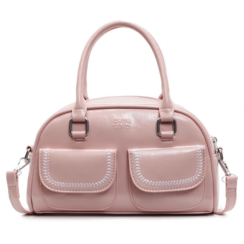 This Year's Popular Red Bowling Bag, Retro Premium Textured Bag, Spring 2025 New Commuter Shoulder Bag