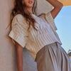 2025 European & American Cross-border Hollow Cable Knit Sweater - Spring/Autumn Lazy Style