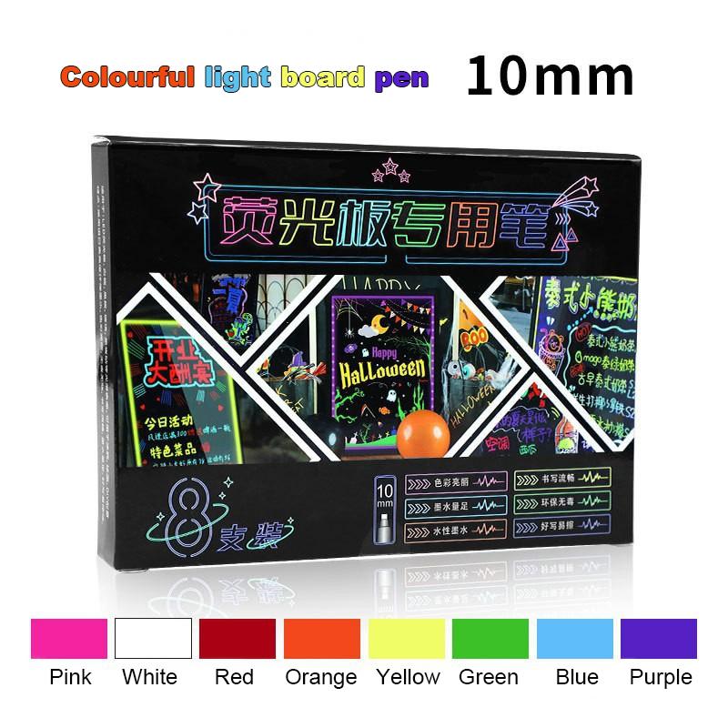 Liquid Erasable Chalk Markers Pens 6/8 Colors Washable & Wet Erase Neon Art Makers for Blackboard Chalkboard Signs Glass Window